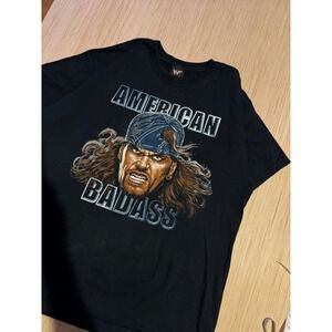Vintage WWF Undertaker American Badass T-Shirt Black XL Wrestling Biker Tee 37